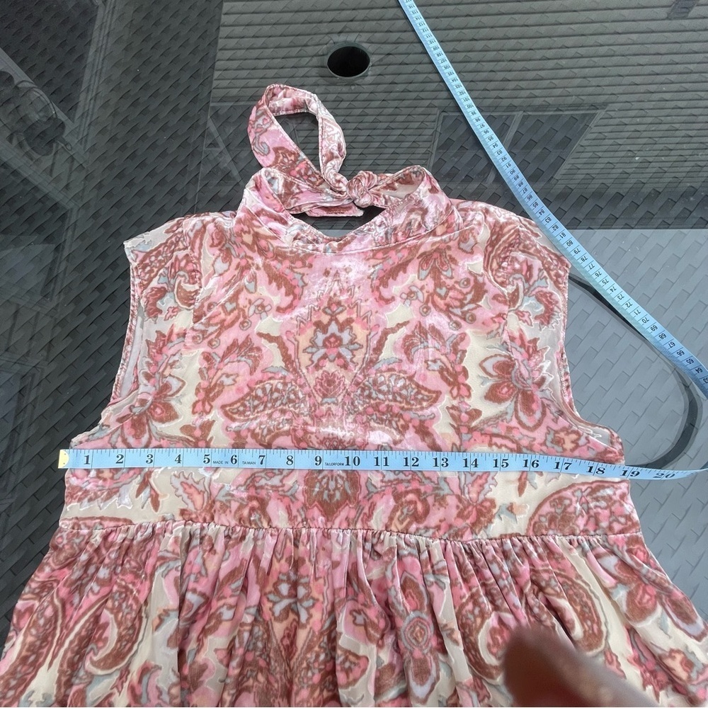 FREE People Velvet All The Time mini dress pink print size Small - Picture 11 of 14